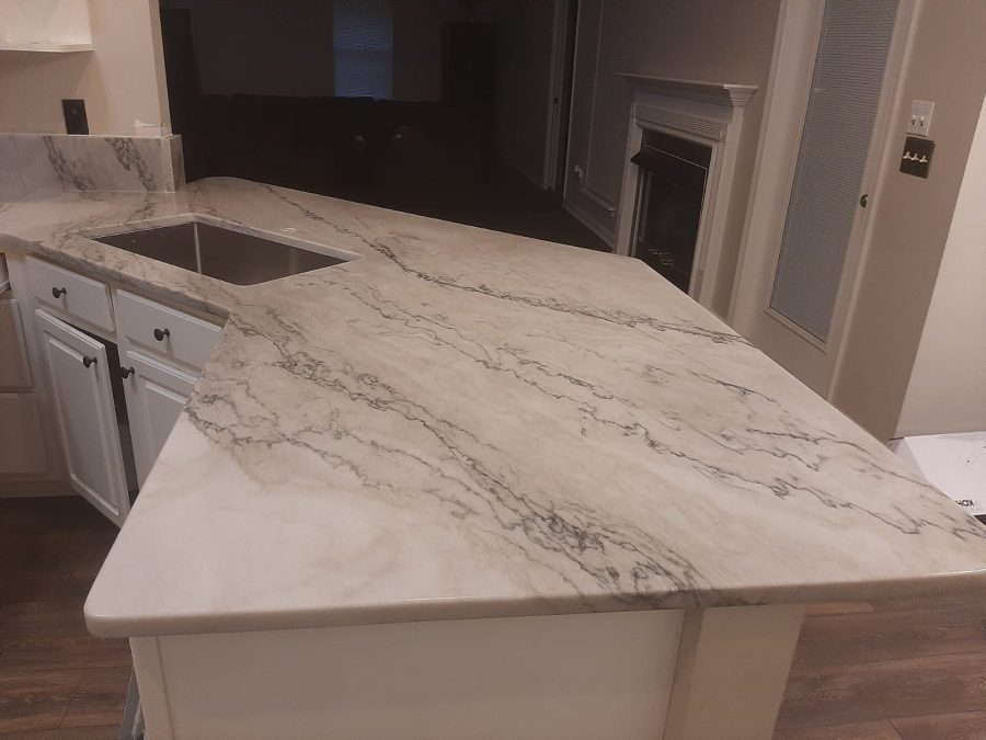 Kitchen remodeling with premium stone island in Jacksonville