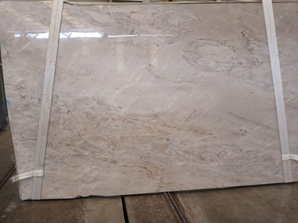 Neutral porcelain slab with subtle natural-inspired movement